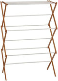 Household Essentials Bamboo Folding Clothes Drying Rack | White Finish by HouseholdEssentials