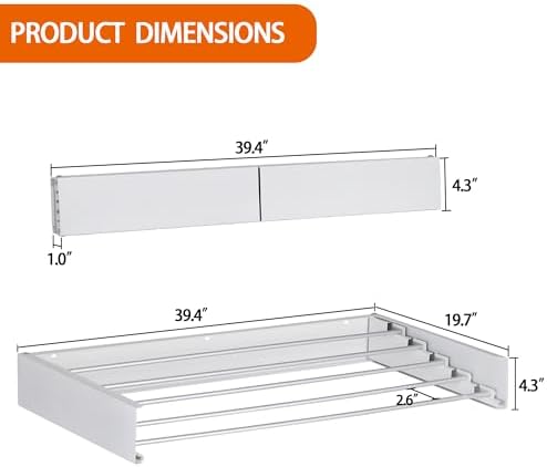 FOCHIER F Laundry Drying Rack Wall Mounted Clothes Drying Rack Collapsible - Image 3