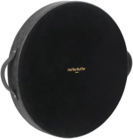 HofferRuffer Top Nocth PU Leather Round Serving Tray, Decorative Serving Tray - Image 6