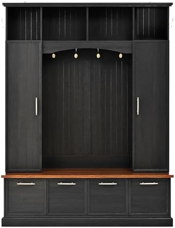 Merax 59" Farmhouse Hall Tree - Image 7
