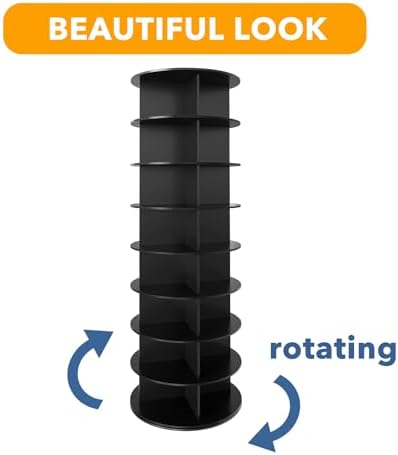 SpaceAid 8 Tier Rotating Shoe Rack Tower, Spinning Shoe Display Lazy Susan - Image 7
