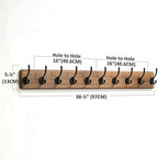 Dseap Wall Mounted Coat Rack: 38-1/4" Long, Heavy-Duty, 10-Double-Hooks Wooden - Image 6