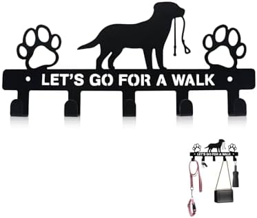 Dog Leash Holder for Wall, 5 Metal Hooks by Unknown