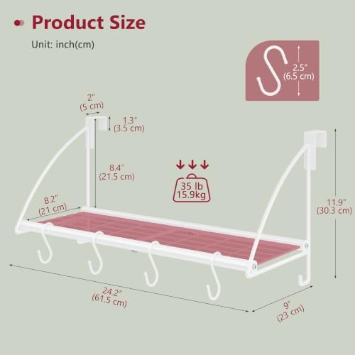 Tajsoon 24.2" Over the Door Clothes Hanger - Image 3