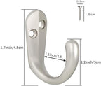 IBosins 50PCS Coat Hooks Wall Mounted Silvery Single Prong Robe Hook - Image 3