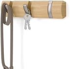 Umbra Flip Coat Rack, Wall Mount Retractable Hooks, Natural/Nickel by Umbra
