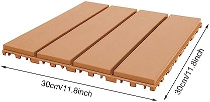 12"x12" Interlocking Deck Tiles, Modern Plastic Wood Outdoor Flooring Tiles - Image 5