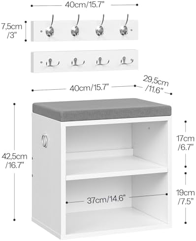 HOOBRO Shoe Storage Bench with Cushion, Entryway Bench - Image 3