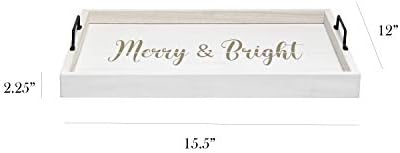 Elegant Designs HG2000-WMB Decorative Wood Serving Tray w/Handles, 15.50" x 12" - Image 2
