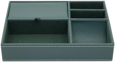 Juvale 5 Compartment Emerald Green Leather Valet Tray - Image 7