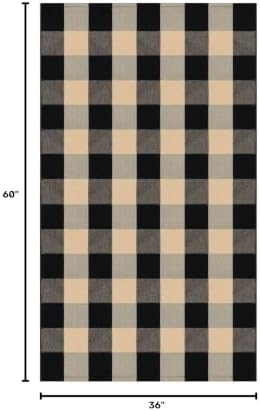KILOCOCO Buffalo Plaid Checkered Rug 3x5 ft Front Door Rug - Image 2