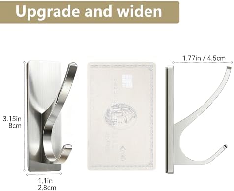 pickpiff 10 Pcs Brush Nickel Self-Adhesive Hook, 13LB Hanger - Image 3