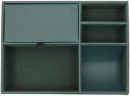 Juvale 5 Compartment Emerald Green Leather Valet Tray - Image 5