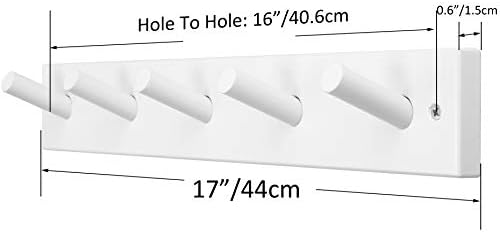 SKOLOO Coat Rack Wall Mount 17 inch, 5 Hooks, Shaker Style - Image 6