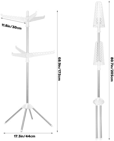2-Layer Rotatable & Foldable Clothes Drying Rack 75" Stainless Steel Laundry - Image 2