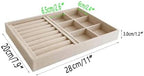 Premium Grade Beige Velvet Jewelry Organization Trays Rings and Accessory - Image 5
