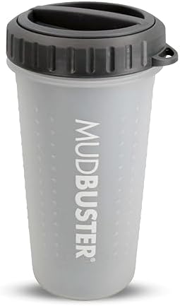 Dexas Lidded MudBuster Large Dog Paw Cleaner, Light Gray, Fits 2.5"-3.5" Wide by Dexas
