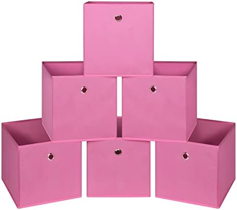 Foldable Storage Cubes Bins, 11 Inch Cloth Storage Cube Fabric Storage Box by NieEnjoy