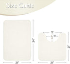 Ivory Bathroom Rug Set 2 Piece Bath Mat 21x34'' &U Shape Toilet Rug 21x21'' - Image 2