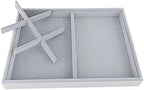 Gray Velvet Stackable Organizer Premium Quality Stackable Tray Halft 6 Grid and - Image 6
