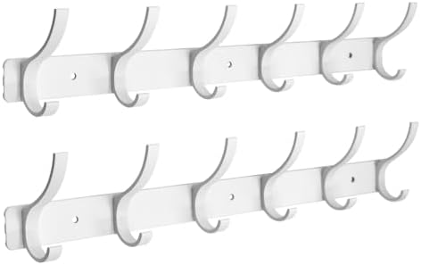 Coat Rack Wall Mounted, 6 Coat Hooks by ZGELIN