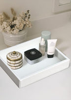 HofferRuffer Faux Leather Vanity Tray, Elegant Desktop Storage Organizer - Image 4