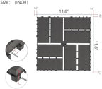 Plastic Interlocking Deck Tiles 12"x12" Waterproof Outdoor Patio Flooring PP - Image 2