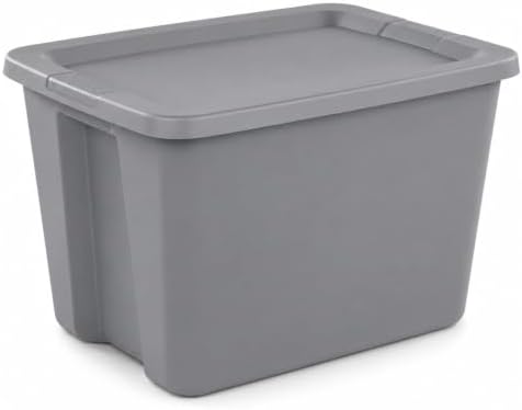 18 Gal Storage Bin with Snap-On Lid, Stackable Plastic Tote by Unknown