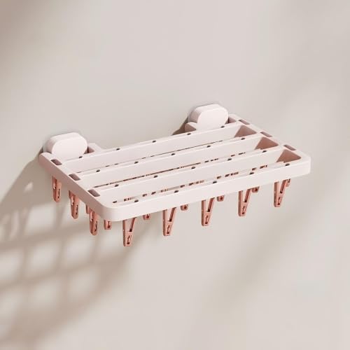 Wall Mounted Drying Rack with 26 Hidden Clips by Rxuiael