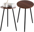2-Pack Small Side Tables Outdoor Patio Round Accent Table Modern Indoor End by PartyZealot