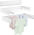 Wall Mounted Laundry Drying Rack, Carbon Steel Foldable & Retractable Clothes by Unknown