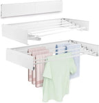 Wall Mounted Laundry Drying Rack, Carbon Steel Foldable & Retractable Clothes by Unknown
