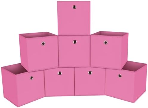 Foldable Storage Cubes Bins, 11 Inch Cloth Storage Cube Fabric Storage Box by NieEnjoy