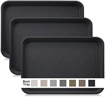 Boot Tray for Entryway Indoor, Heavy Duty Shoe Mat Tray 3 Packs, 16.7"x12.8" by WATANIYAPET