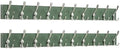 SKOLOO Creations Forest Green Solid Wood Wall Mounted Coat Rack, 10 Hooks by SKOLOO