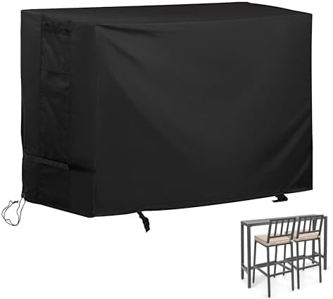 Patio Bar Table Set Cover for 55in Pub Height Bar Table & 2 Bar Stools by Unknown