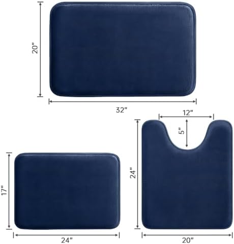 HUXMEYSON 3-Piece Memory Foam Bathroom Rug Set - Image 2