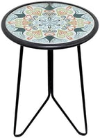 LIFFY Patio Side Table, Indoor Round Accent End Table by LiffyArt