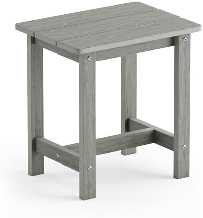 LUE BONA Outdoor Side Table, HDPS Small Outdoor Table, Rectangle Adirondack by LUEBONA