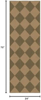 Lessymo Checkered Runner Rug 2x6 - Image 2