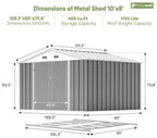 Patiowell 10x8 FT Outdoor Storage Shed - Image 6