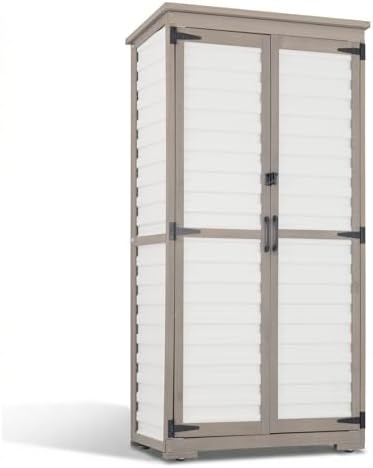 Outdoor Storage Cabinet – Store More in Less Space, Tall Vertical Garden Tool by Ketive