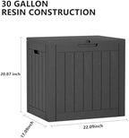 30 Gal Outdoor Storage Box Waterproof Lockable Deck Box Black - Image 2