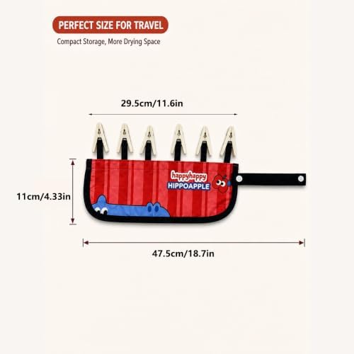 4pack Travel Clothesline with 6Clips Portable Hanger Clips Drying Rack Fold - Image 3