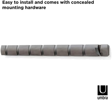 Umbra Flip Coat Rack, Wall Mount 8-Hook, Space Saving - Image 5
