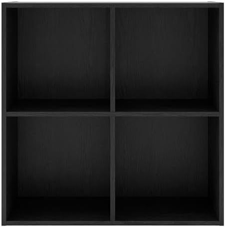 Homes: Inside + Out Apexa 4-Cube Storage Organizer Shelves, Stackable Wood - Image 4
