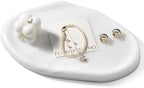 Koville Luxurious White Marble Vanity Tray, Cloud Shape Serving Stone Key Tray by Koville