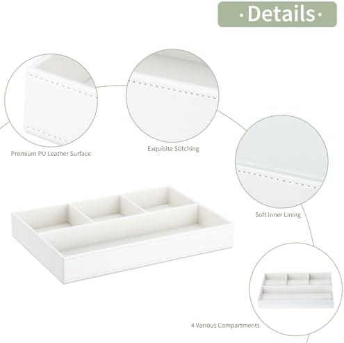GORESE Faux Leather Valet Tray, Stackable Jewelry Trays - Image 6