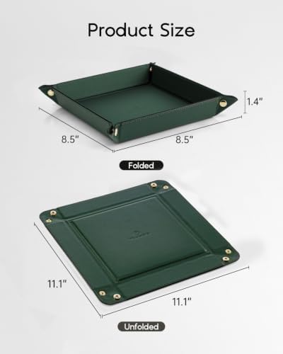 VLANDO Valet Tray, Foldable PU Leather Catchall Tray - Image 5