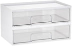 Vtopmart White Stackable Storage Drawers, 2 Pack Wide Organizers by Vtopmart